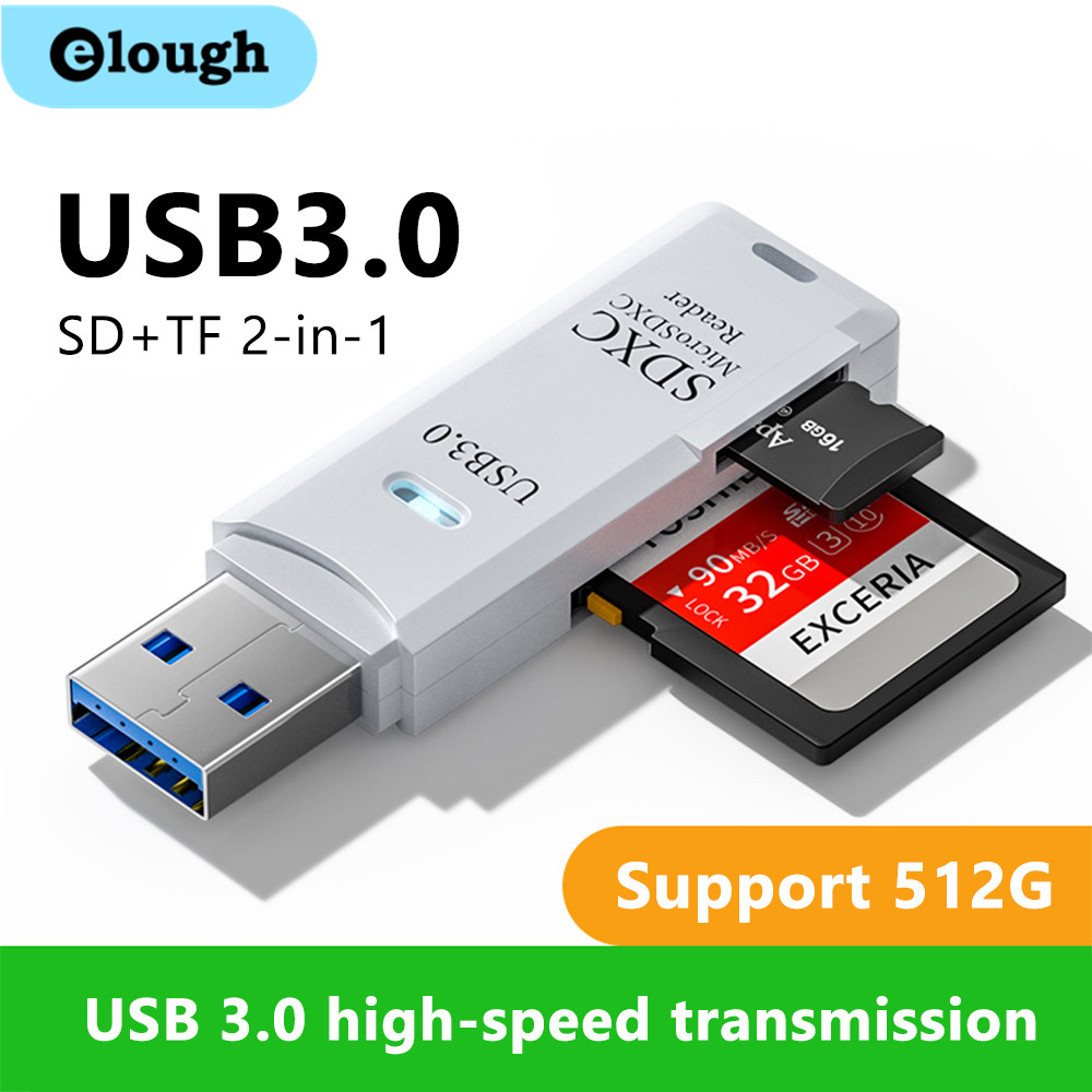 Laptop Accessories Gadgets - 2 in 1 USB 3.0 Kaartlezer