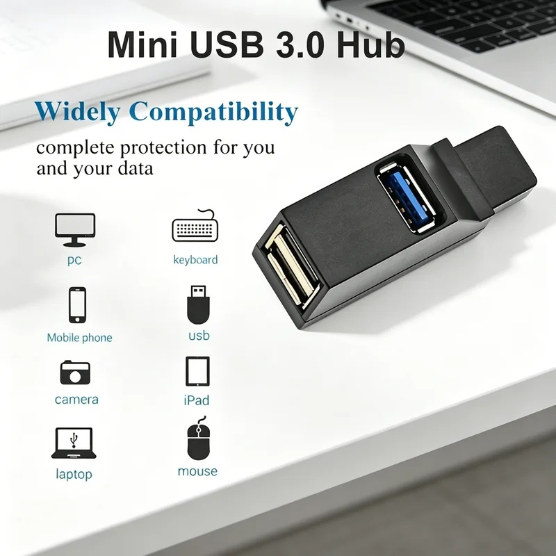 Laptop Accessories Gadgets - USB 3.0 2.0 Draaibare 3-poorten Hub