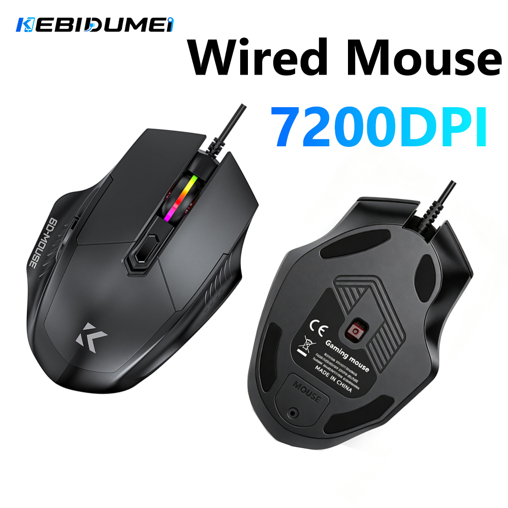 Laptop Accessories Rgb - KEBIDUMEI 7200DPI Bedrade Muis 6 Knoppen