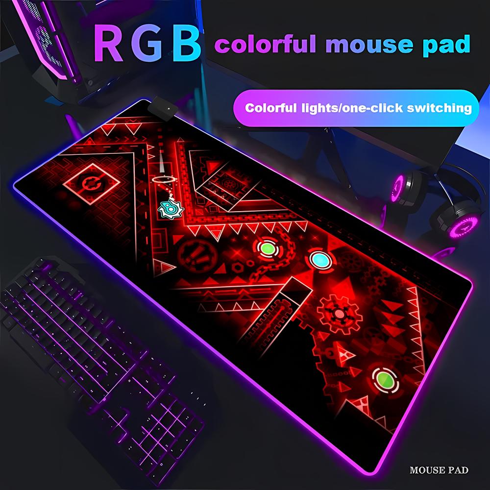Laptop Accessories Rgb - RGB E-sports Cool Muismat Geometry Dash