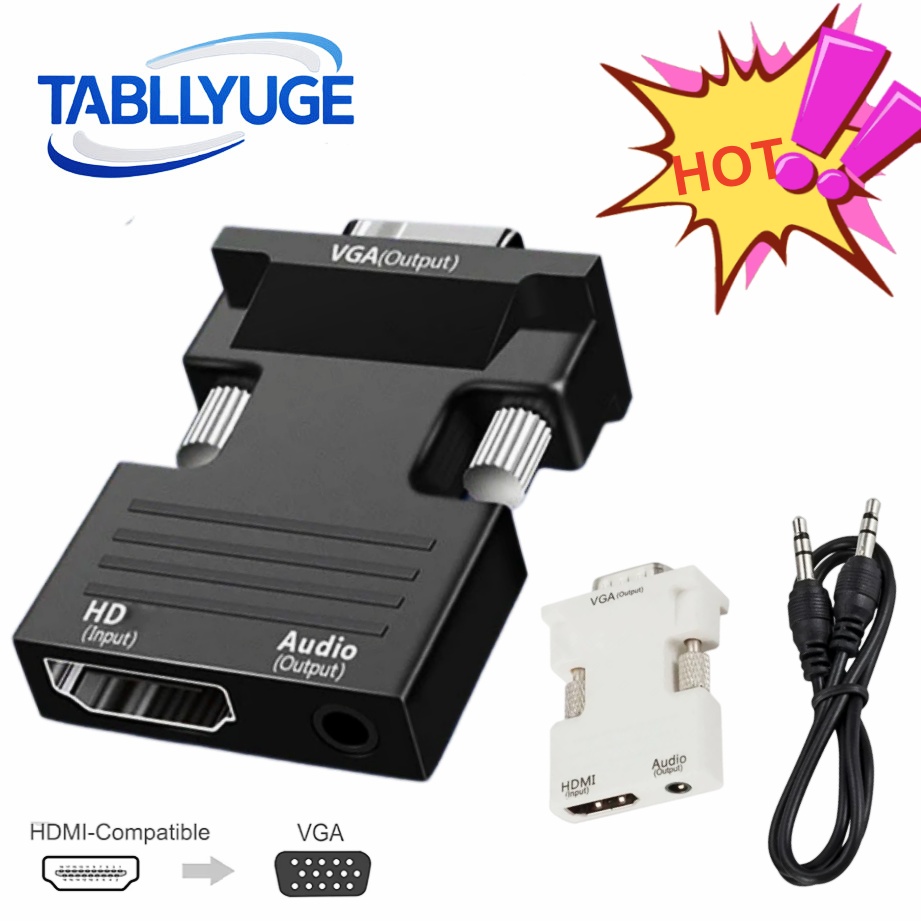 Hdmi Vga Adapter - HDMI-compatibel naar VGA-adapter 1080P met 3,5