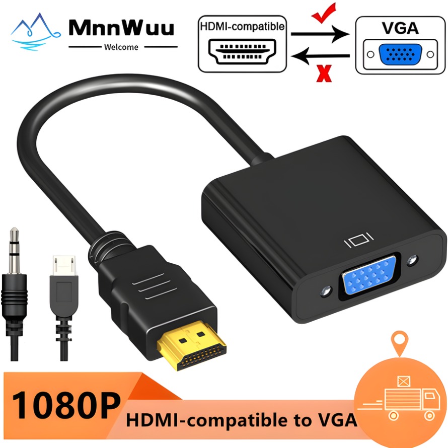 Hdmi Vga Adapter - 1080P HDMI-compatibel naar VGA Adapter Converter