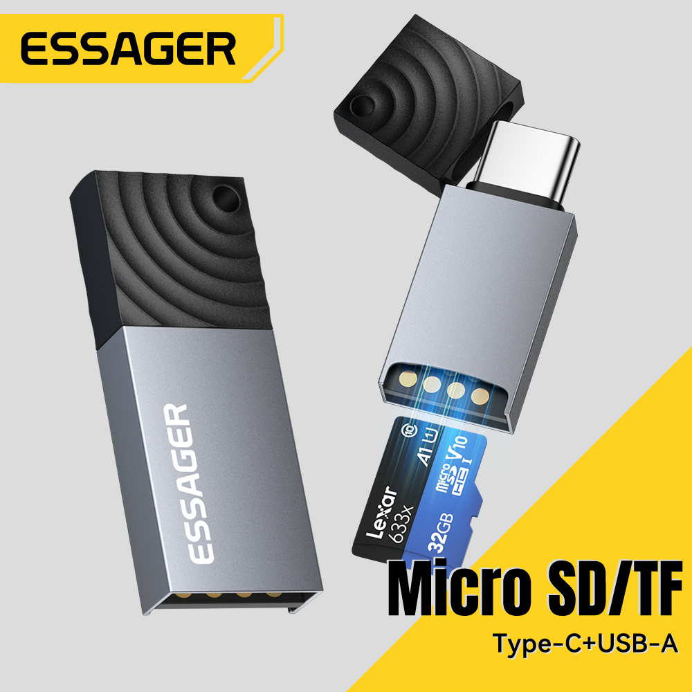 Laptop Accessories Gadgets - Essager 2 in 1 TF SD-kaartlezer
