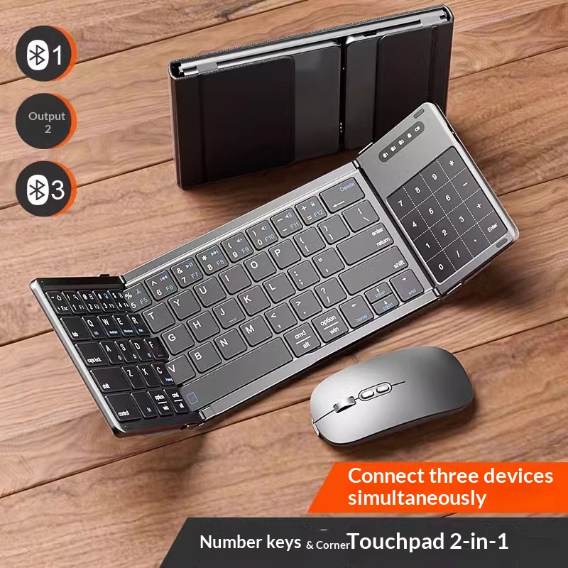Laptop Accessories Mouse - Mengzu Tri Fold draadloos Bluetooth-toetsenbord met