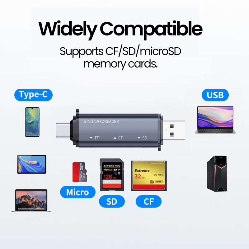 5 IN 1 USB-kaartlezer Type C M - Laptop Accessories Gadgets recensie en prijs