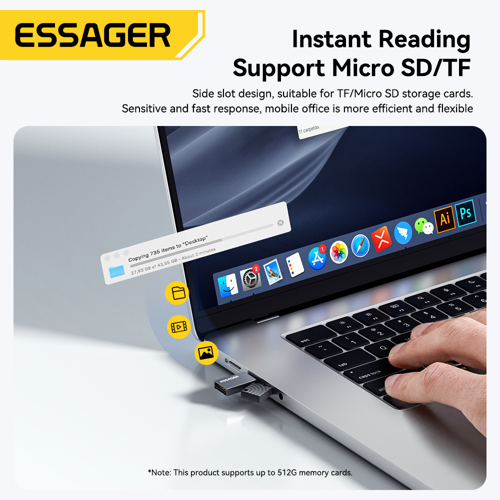 Essager 2 in 1 TF SD-kaartleze - Laptop Accessories Gadgets recensie en prijs